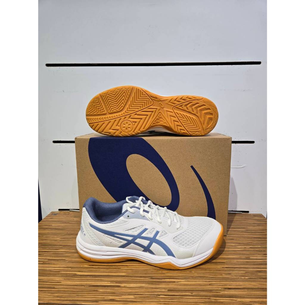 【清大億鴻】ASICS 亞瑟士 男款羽球鞋 排球鞋 室內鞋 白藍色1071A086-104