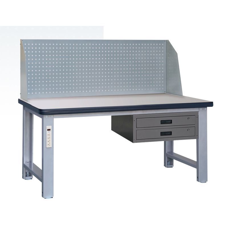 【DS103-7】二抽吊櫃重型工作桌(含掛板) WHD-PY-150