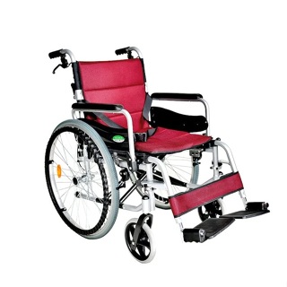 海夫頤辰醫療機械式輪椅未滅菌 24吋輪椅B款附加A功能 鋁合金/大輪/可拆/復健式 深紅深藍二色可選(YC-925.2)