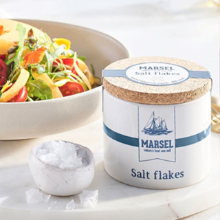 MARSEL 藍舶 比利時鹽之花 瓷罐 125g 結晶優美 擺盤綴飾 調味首選 國際IFS及BRC食品標準認證