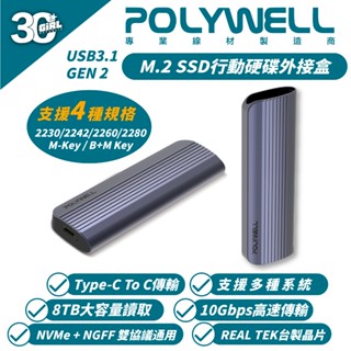 POLYWELL 寶利威爾 高速硬碟 固態硬碟 行動硬碟 外接盒 外接式硬碟 適 NVMe NGFF M.2 SSD