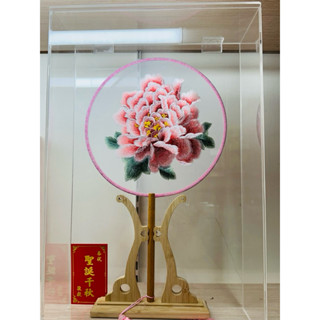 ❤️❤️百麗的店💕拜媽祖娘娘註生娘娘臨水夫人三公主金母娘娘王母娘娘的女生神明的胭脂水粉之一雙面繡扇宮扇姐妹扇敬獻拜拜用品