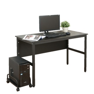 《DFhouse》頂楓120公分電腦辦公桌+主機架-黑橡木色