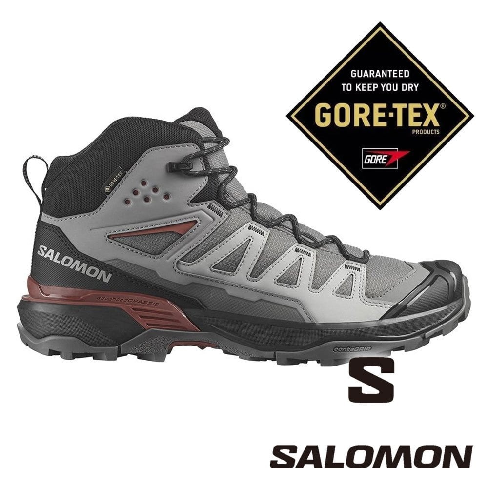 【SALOMON 法國】男中筒登山鞋GT X ULTRA 360『藍灰/黑/褐紅』474478