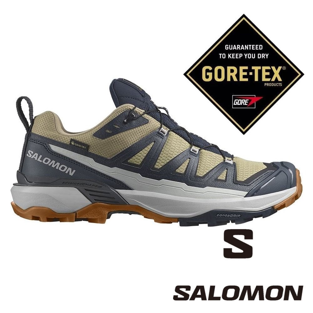 【SALOMON 法國】男低筒登山鞋GT X ULTRA 360 EDGE『岩綠/藍/灰』475264