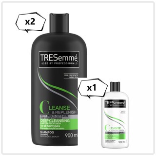 【TRESemme 】沙龍級洗髮乳-深層潔淨(900ml)*2+潤髮乳*1