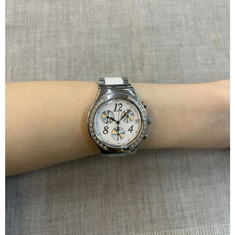 二手 Swatch瑞士錶/女錶 附保證卡,沒電 Irony YCS511G 手錶