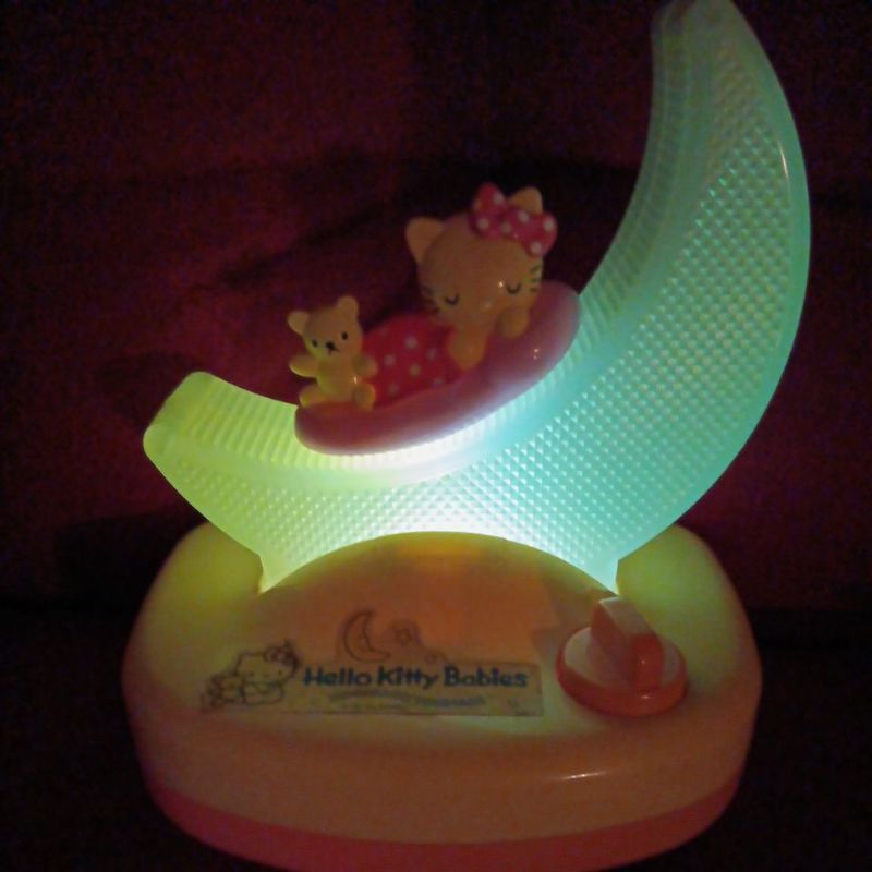 早期 1996年 日本帶回 Hello Kitty 音樂 小夜燈 夜燈 音樂鈴 夢幻燈 立體公仔造型 絕版珍藏 復古老物