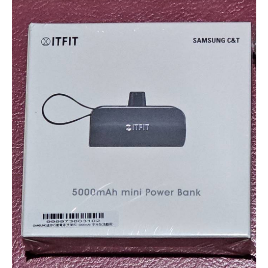 【SAMSUNG 三星】Samsung ITFIT C&amp;T 5000mAh 支架式迷你行動電源 黑 全新未拆封