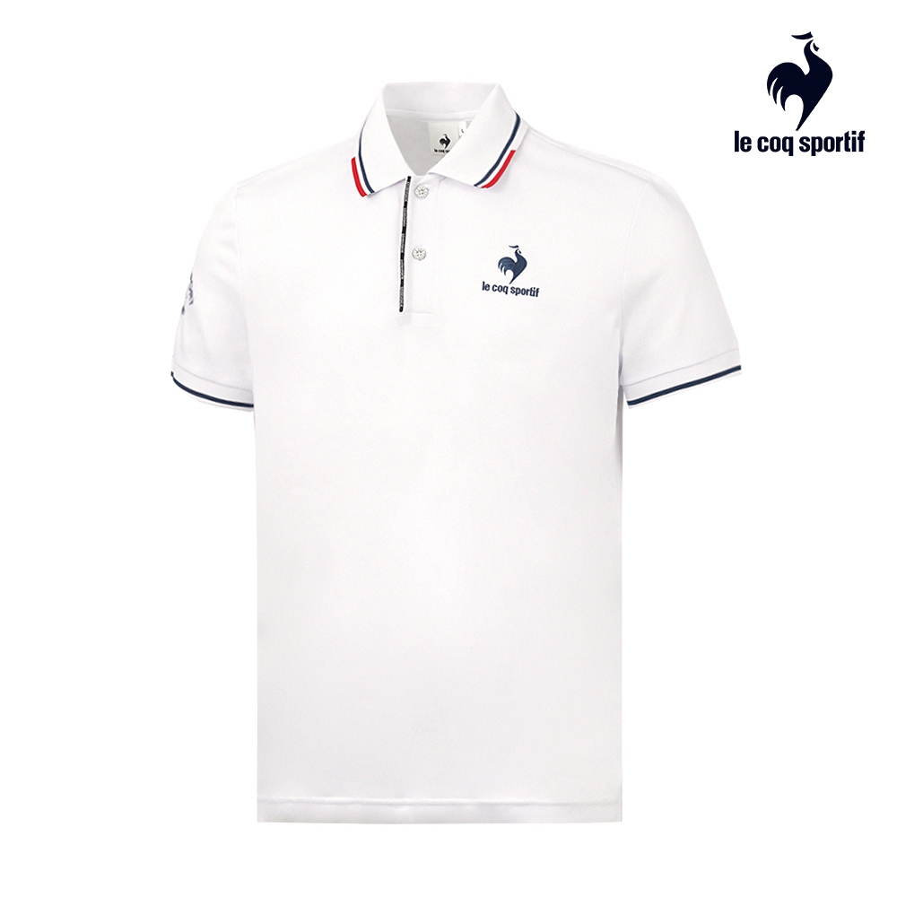 【LE COQ SPORTIF 法國公雞】休閒經典短袖POLO衫-男款-白色-LWT21344