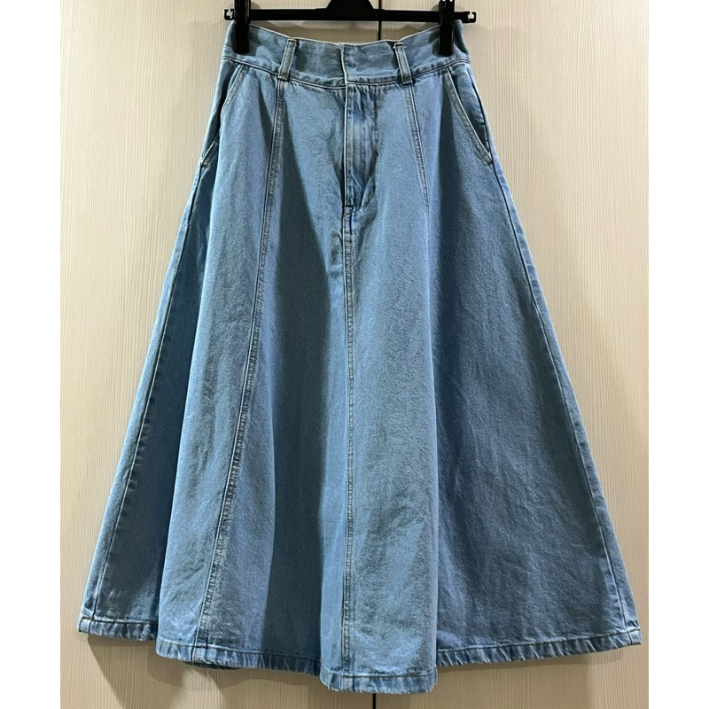 [二手]日本品牌 Riche glamour 拼接造型牛仔裙 (淺藍色) M size