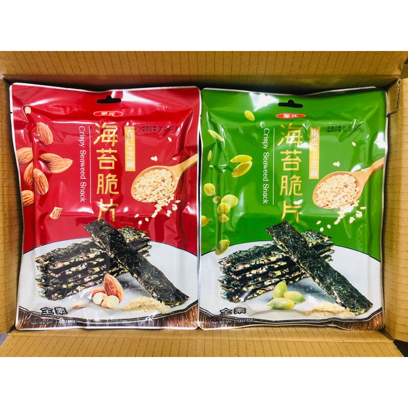 華元海苔芝麻脆片（杏仁/南瓜子）市價78元/包