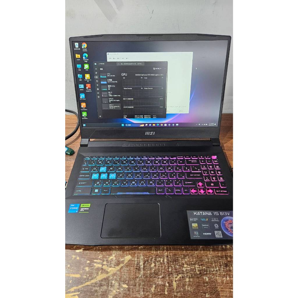 台中好快修 二手 Katana 15 B13V i5 13420H+16GD5+1TBSSD+RTX4060 電競筆電