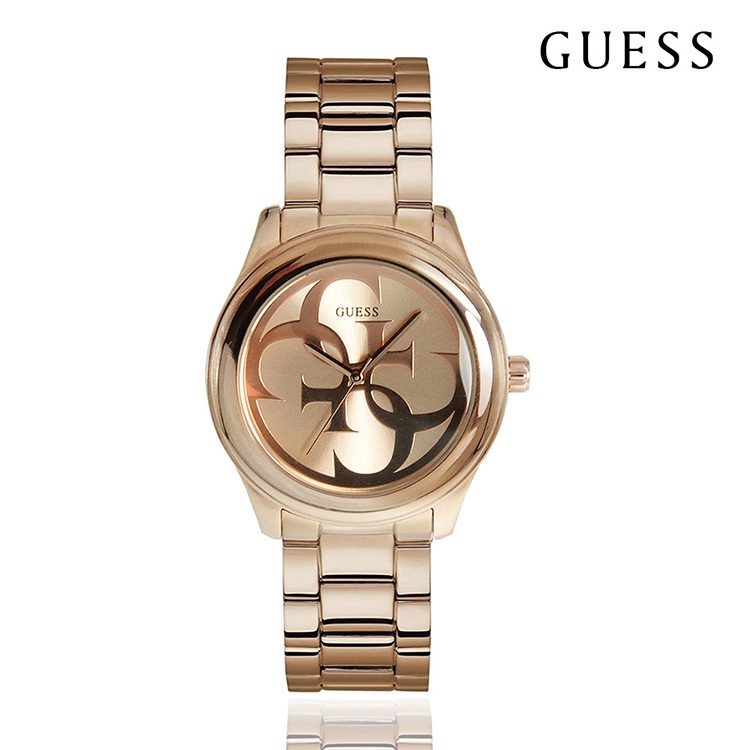 GUESS手錶 | 經典大LOGO女錶 - 玫瑰金 W1082L3