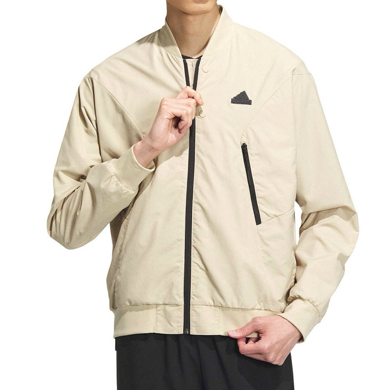 二手近全新 愛迪達 Adidas TH BOM WV JKT 男款 米黃色 運動 休閒 穿搭 飛行外套 夾克 外套