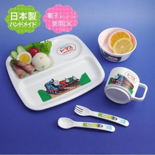 【你好貓】日本製 耐熱微波兒童防摔餐具組-湯瑪士小火車｜Hello Kitty 野餐 露營 戶外 兒童餐具 兒童餐盤