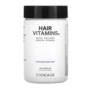 Codeage, 維生素，頭髮，生物維生素、膠原蛋白、角蛋白，120 粒膠囊