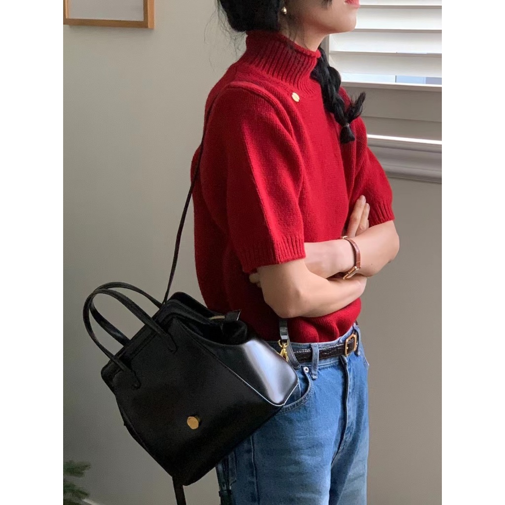 【𝕄𝕖闆推薦】CarryMe Accs 正韓 設計師品牌 復古金釦 手提兩用雙肩包 後背包 手提包
