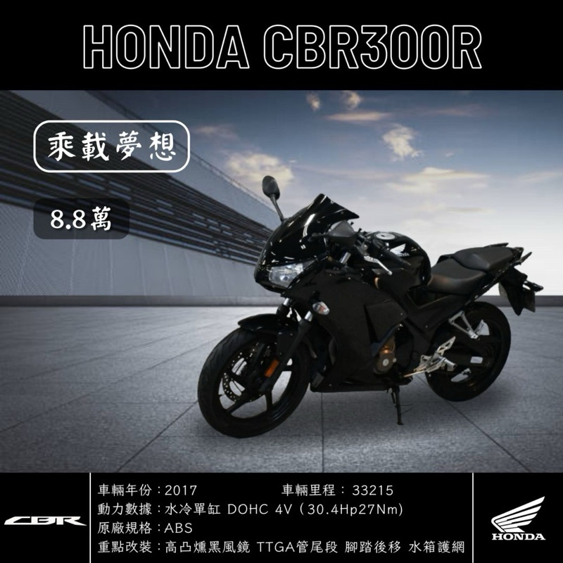 《夢想重車》2017 HONDA CBR300R