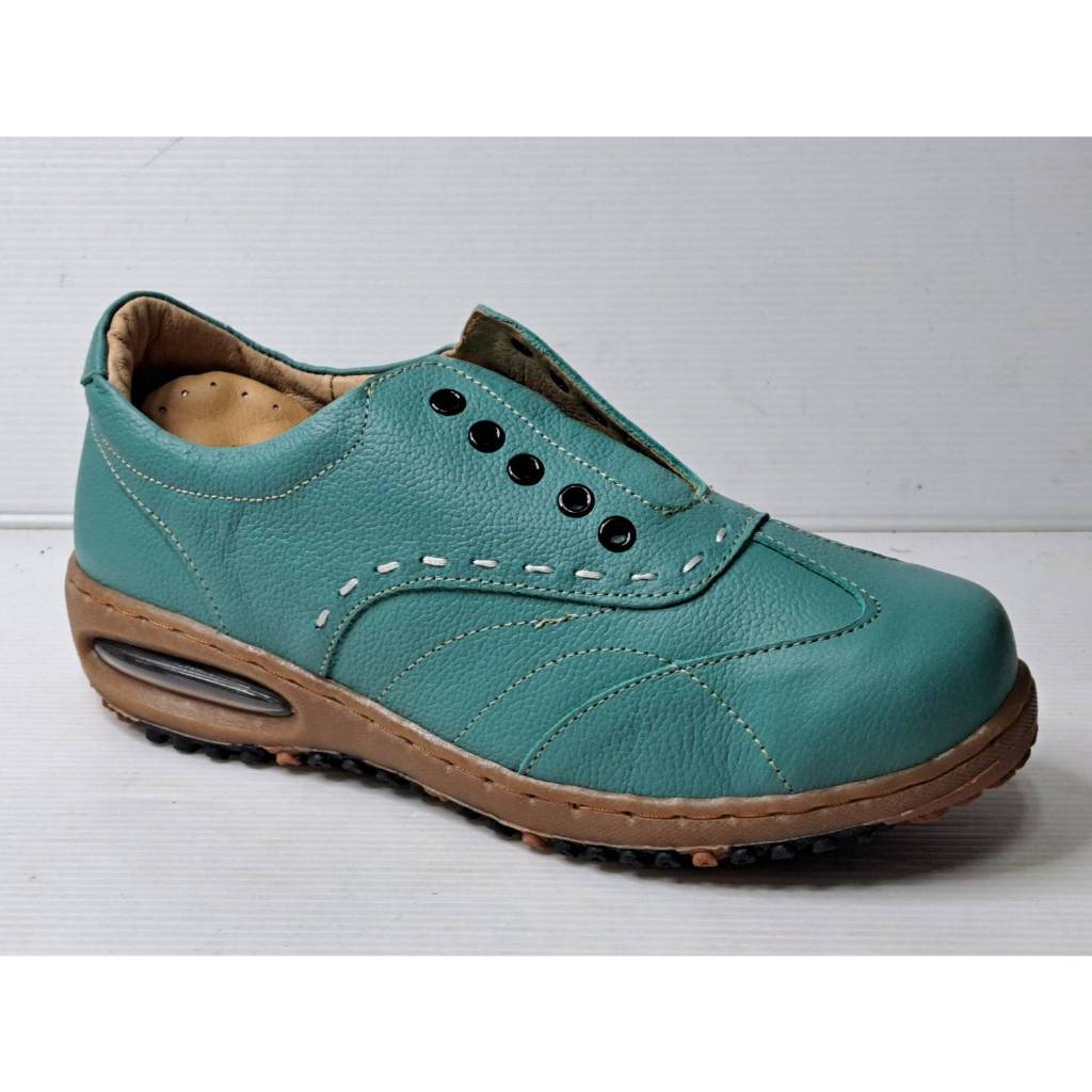 零碼鞋 8.5號 Zobr 路豹 牛皮 女款 氣墊休閒鞋 BB725 水藍色 ( BB系列 )特價:1090元