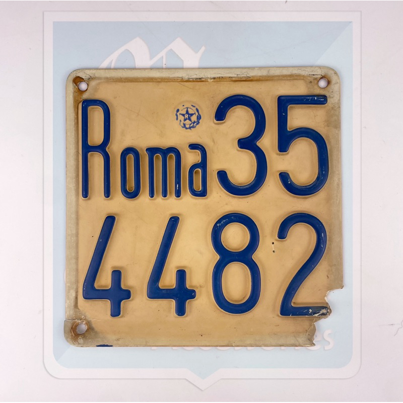 Vintage 1968 ITALY Roma 老品 羅馬 機車 車牌 大牌