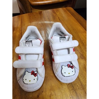 adidas kitty x superstar gv8863 正版二手， jp 13.5公分 幼童鞋 小童鞋 女童鞋