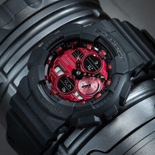 []錶子$行頭[] CASIO 卡西歐 G-SHOCK 強悍紅黑 雙顯復古運動錶(GA-140AR-1A)