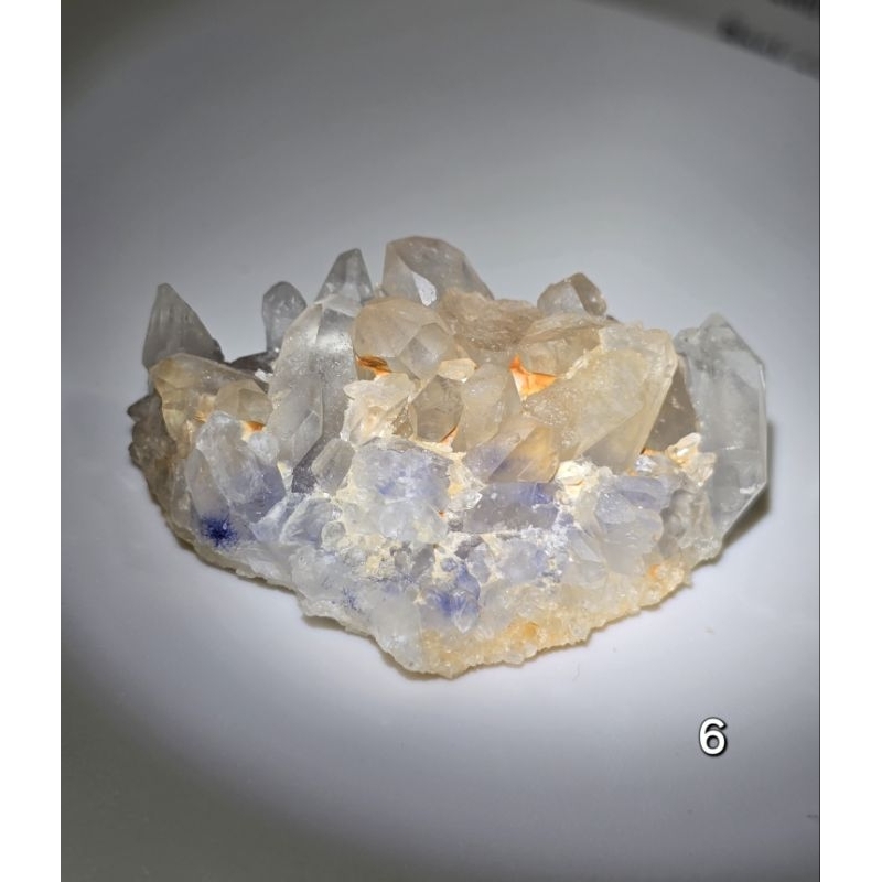 藍線石原礦 藍線石 藍髮 藍線石礦標 礦標 原礦 晶簇  4.7cm
