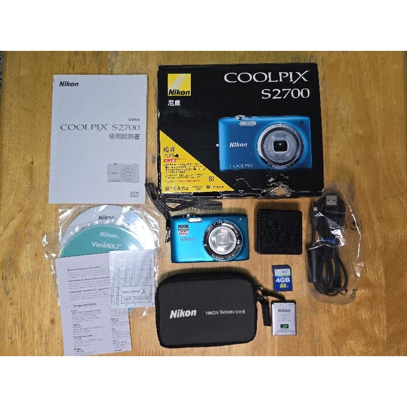 二手 尼康 數位相機 天藍色 nikon coolpix s2700 傻瓜相機 復古卡片機 CCD CMOS