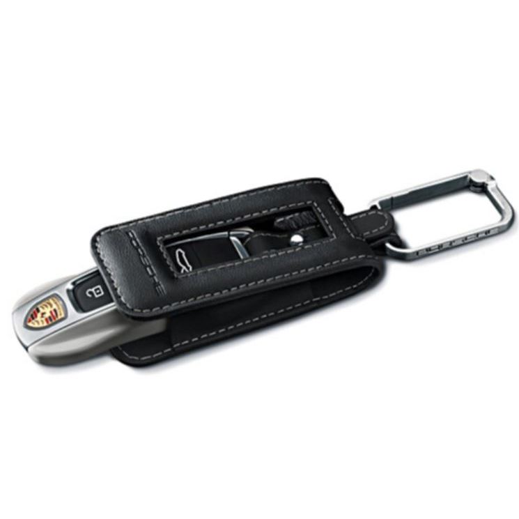 【原廠無盒】 PORSCHE 保時捷 Key Pouch In Leather 黑色皮革鑰匙包 9710440038YR