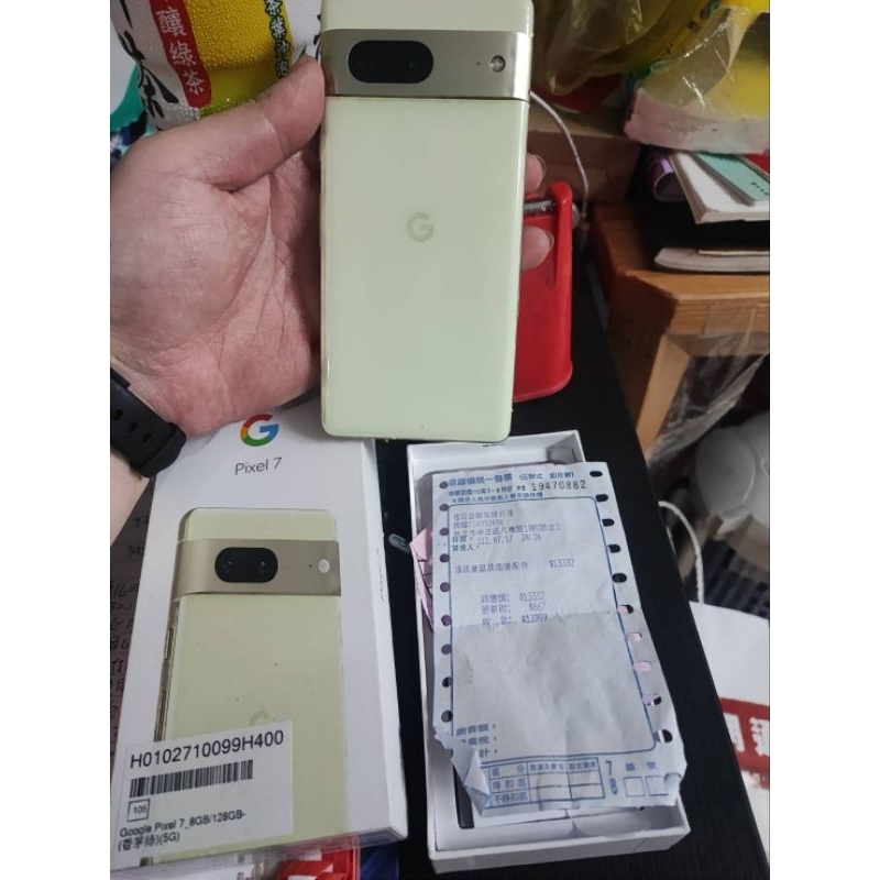 現貨自售 二手 手機 Pixel 7 128Gb 盒裝 香矛綠 原廠保固內 含配件 手機殼 充電線 附購買證明 淡水自取