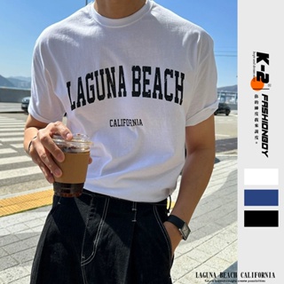 【K-2】LAGUNA BEACH CALIFORNIA 美式 簡約英文 復古 Y2K 寬鬆短T 短袖 短T【W29】