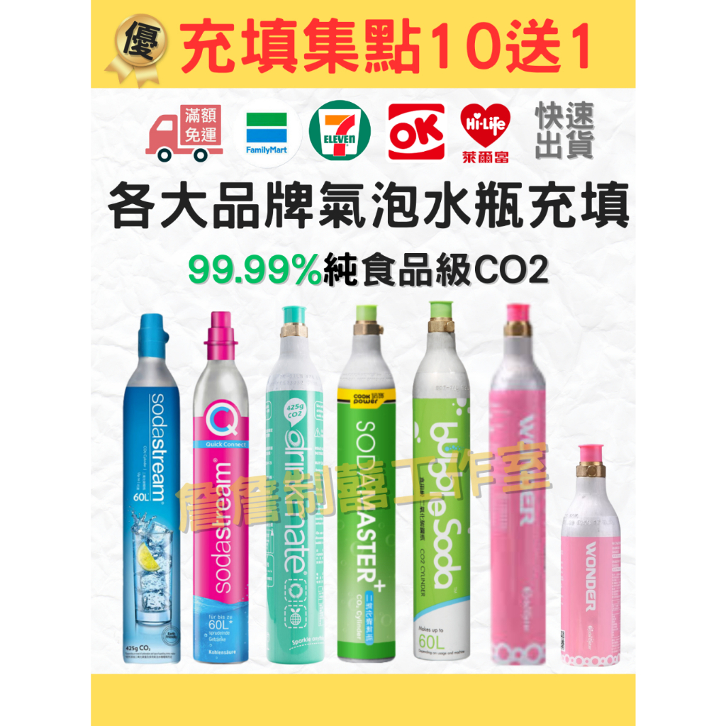 高雄-各廠牌氣泡水氣瓶空瓶Co2填充680g-99.99%食品級二氧化碳.快速出貨
