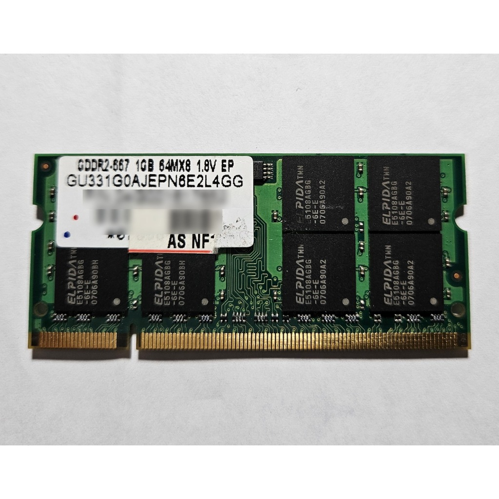 Unifosa DDR2 667 1GB 筆電用 DDR-II 記憶體