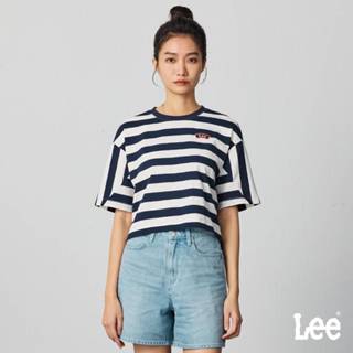 Lee 條紋寬鬆短袖T恤 女 深藍 LB402047179