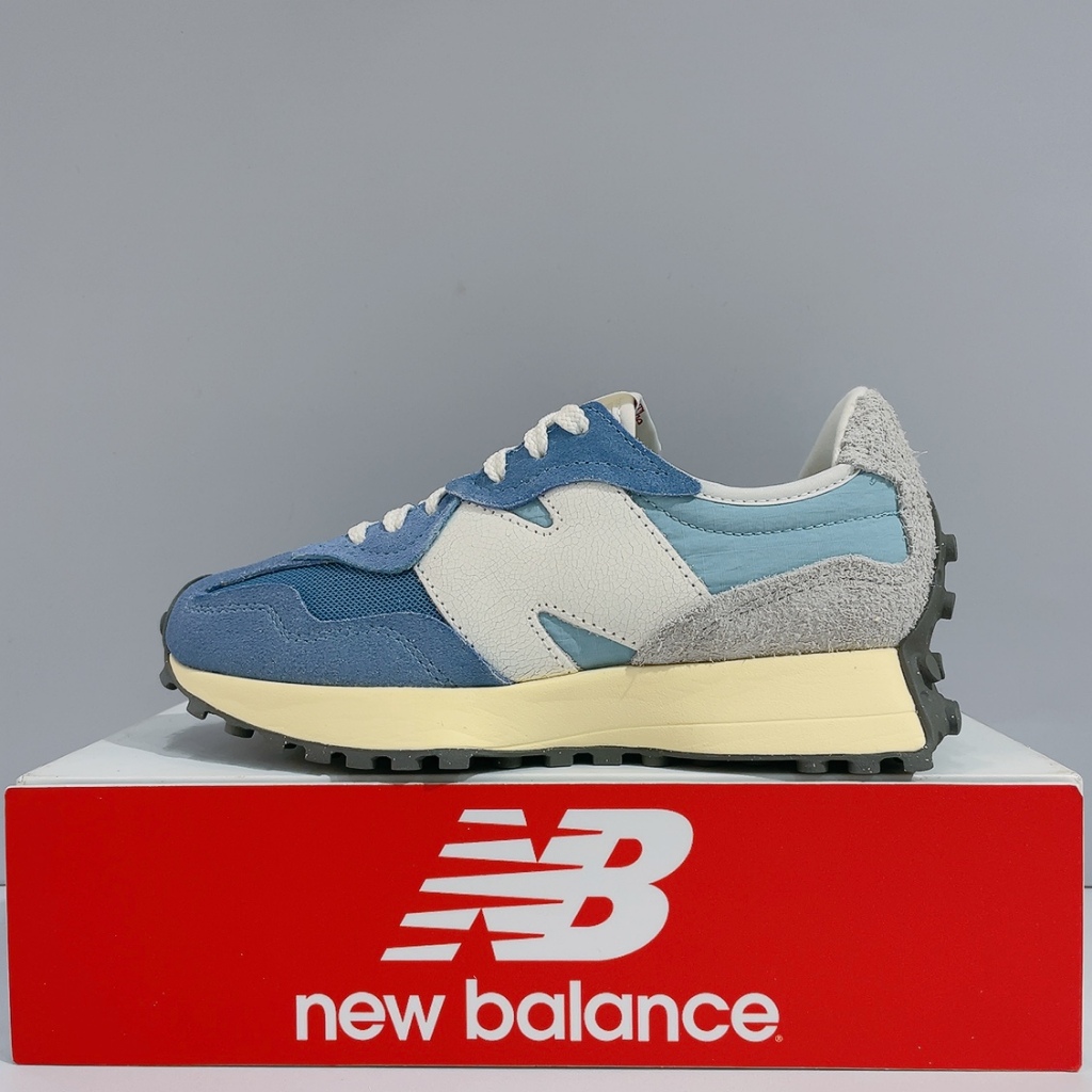 New Balance 327 女生 天空藍 IU同款 D楦 復古 奶油底 麂皮 拼接 運動 休閒鞋 U327WRA