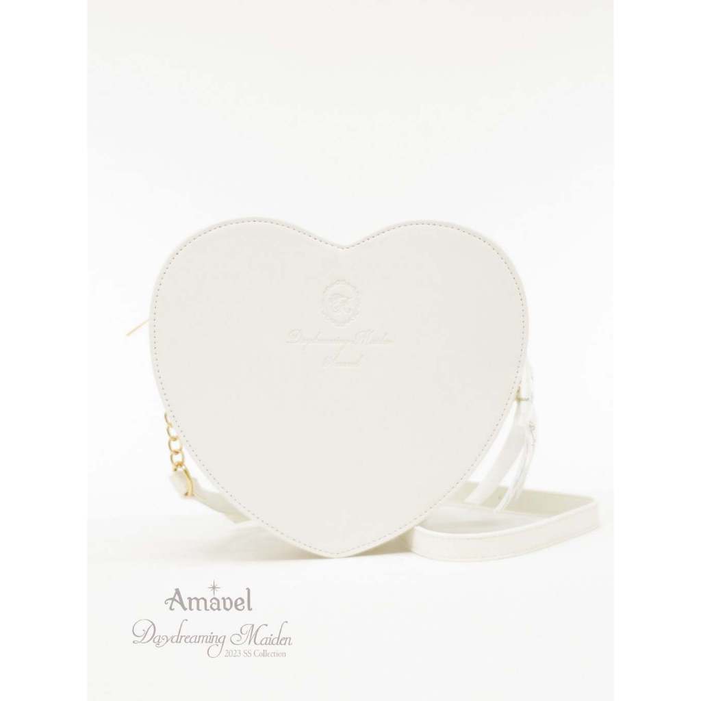 【台灣正規代理】Amavel ❘ Heart Ribbon shoulder bag ❘ 心型絲帶單肩包