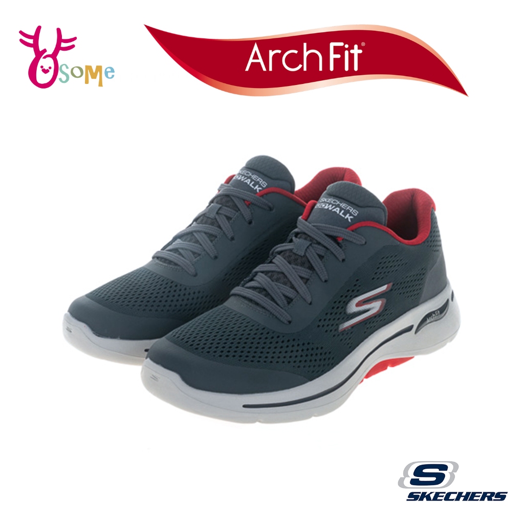 Skechers跑步鞋 男鞋 GOWALK ARCH FIT 足弓運動鞋 透氣網布 柔軟輕量跑鞋 男健走鞋 Z8207