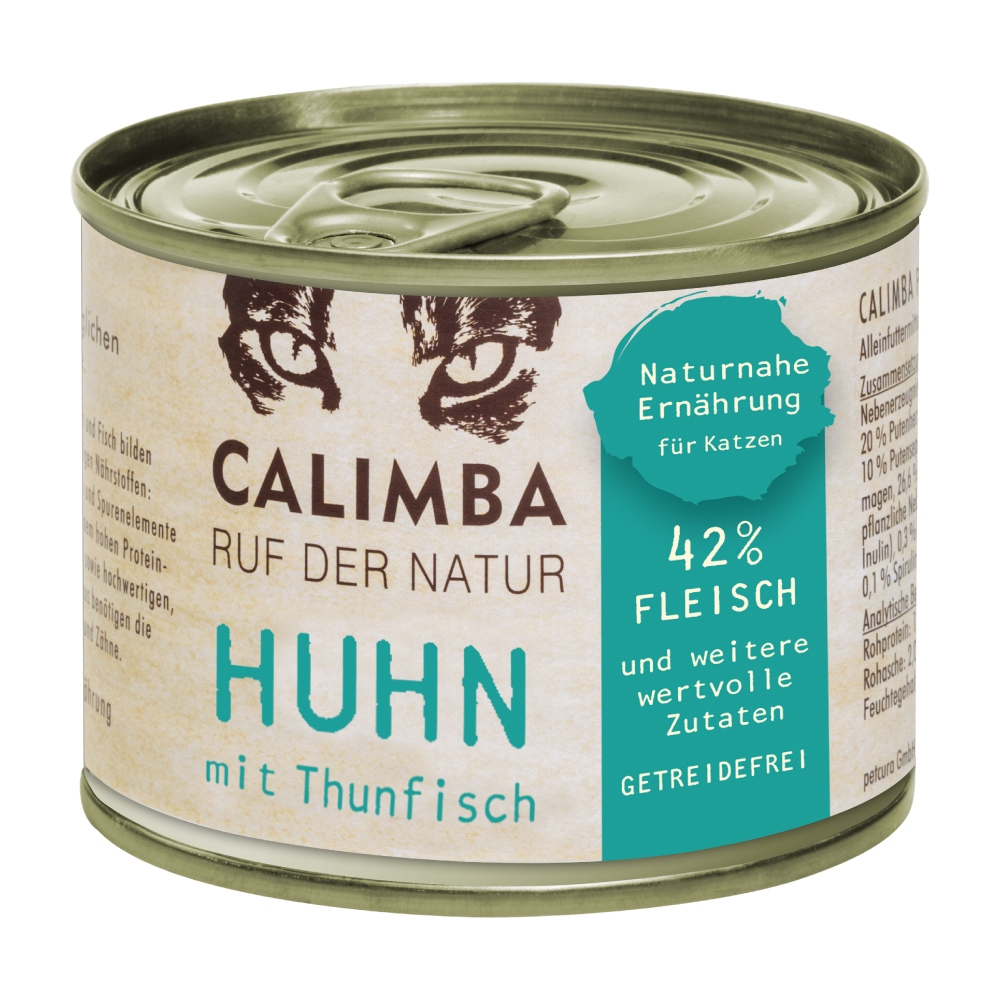 德國凱琳 Calimba 【即期品】 *2024.11* 低敏無穀主食貓罐 200g 雞肉+鮪魚+鮮蝦