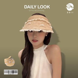 ZOII 佐壹 | 蝴蝶結空頂草帽 草編帽 編織帽 空頂帽 防曬 遮陽帽 帽子 透氣帽 韓版 度假帽 #107064