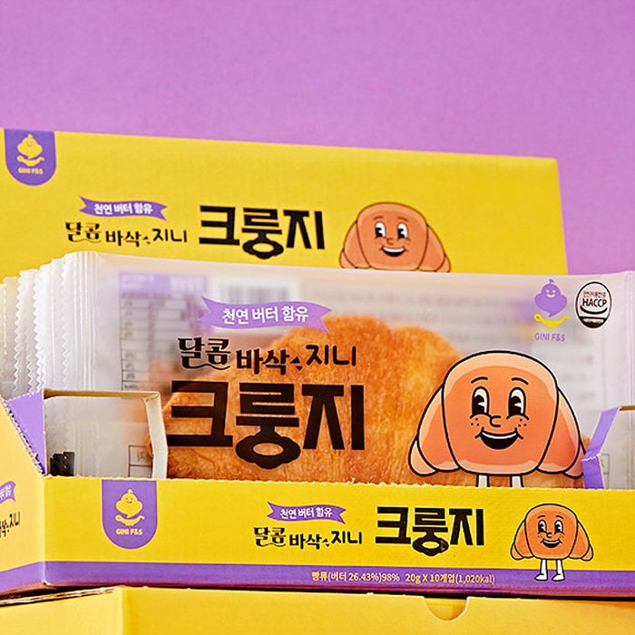 現貨)韓國 GINI F&amp;S 蜜糖壓扁可頌 20g 可頌麵包 酥脆餅乾 韓國代購