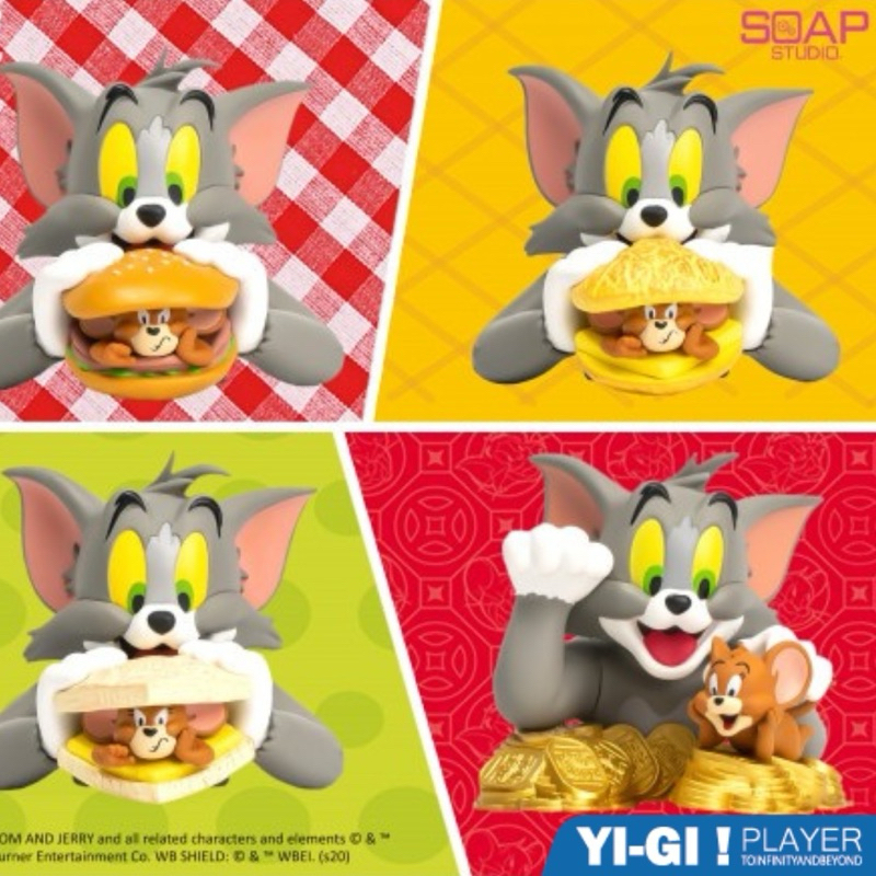 【壹吉玩家】湯姆貓與傑利鼠 迷你半身胸像 漢堡包款 | 正版授權 菠蘿 吐司 漢堡 公仔 玩具 SOAP STUDIO