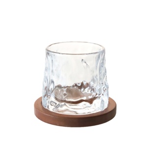 【JUST HOME】旋轉不倒翁玻璃杯(含木底)-共2款《拾光玻璃》玻璃杯 水杯 旋轉杯
