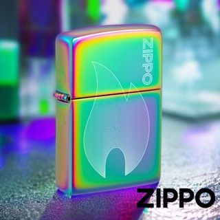 ZIPPO 幻彩火焰防風打火機 48978 雷射彩噴技術 紫綠色珠光色彩 蝕刻 ZIPPO火焰圖案 終身保固