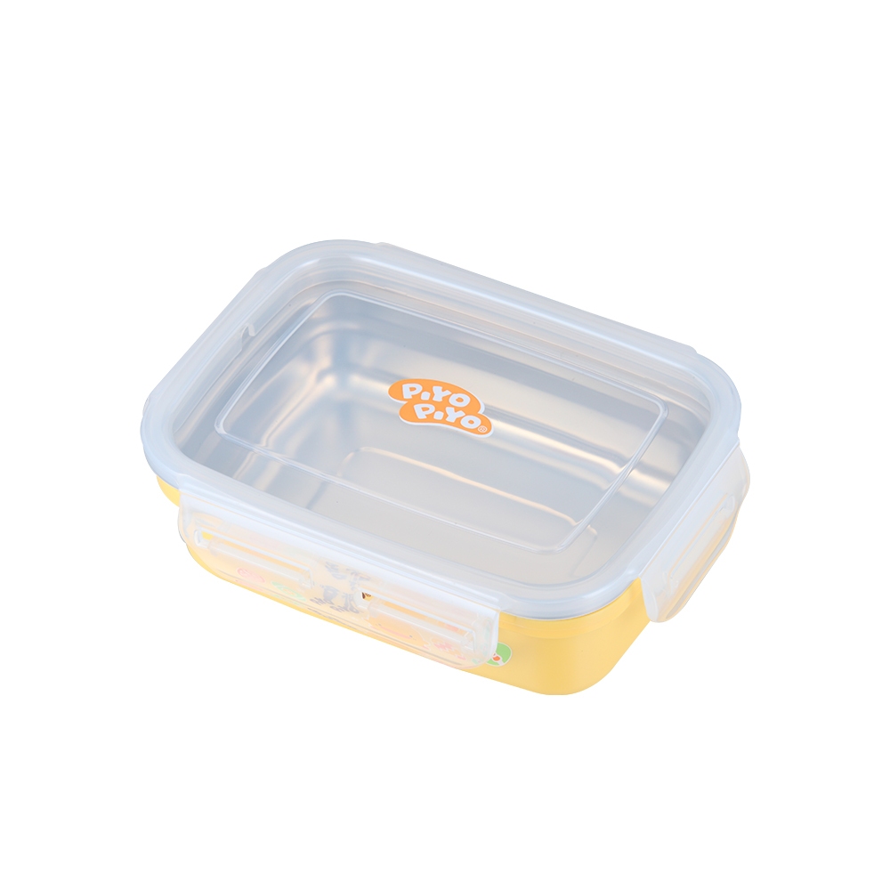 *黃色小鴨 不鏽鋼 雙層 隔熱密封方餐盒 長餐盒 400ml