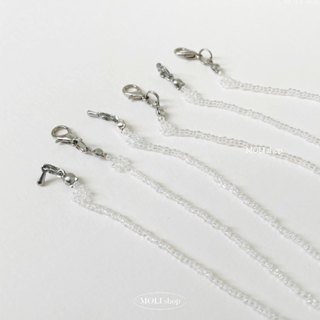 【MOLI SHOP】透明貝殼光串珠項鍊 手工串珠項鍊 ☻ 現貨