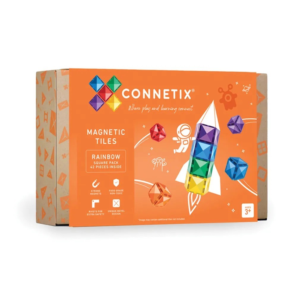 【樂森藥局】澳洲 Connetix - 彩虹磁力積木-方形擴充組(42pc)