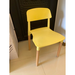 二手 北歐風黃拼色餐椅 木紋 椅子