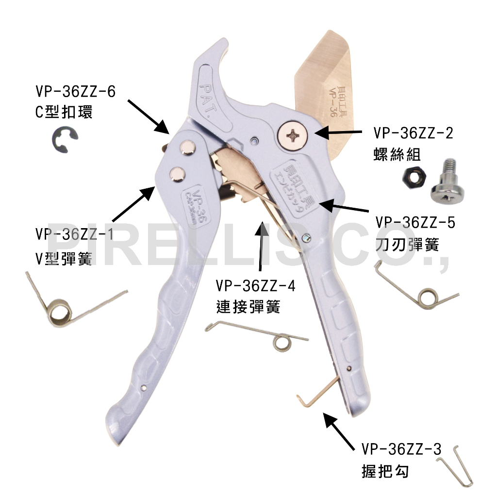 【南陽貿易】貝印 PVC塑膠管 切管刀 VP-36A專用配件 維修零件 彈簧 螺絲