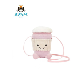 台灣出貨 英國Jellycat 粉色拿鐵咖啡 斜背包 側/肩背包 包包 可愛包包 生日禮物 情人節禮物